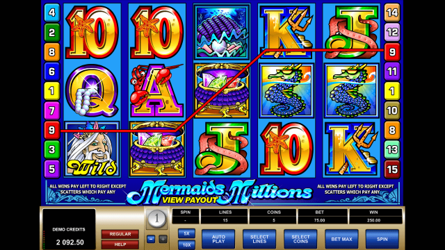 Игровой интерфейс Mermaids Millions 3